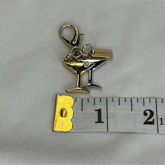 COACH Gold and Silver Martini 🍸 Keychain Bag Charm Preloved - Picture 5 of 7